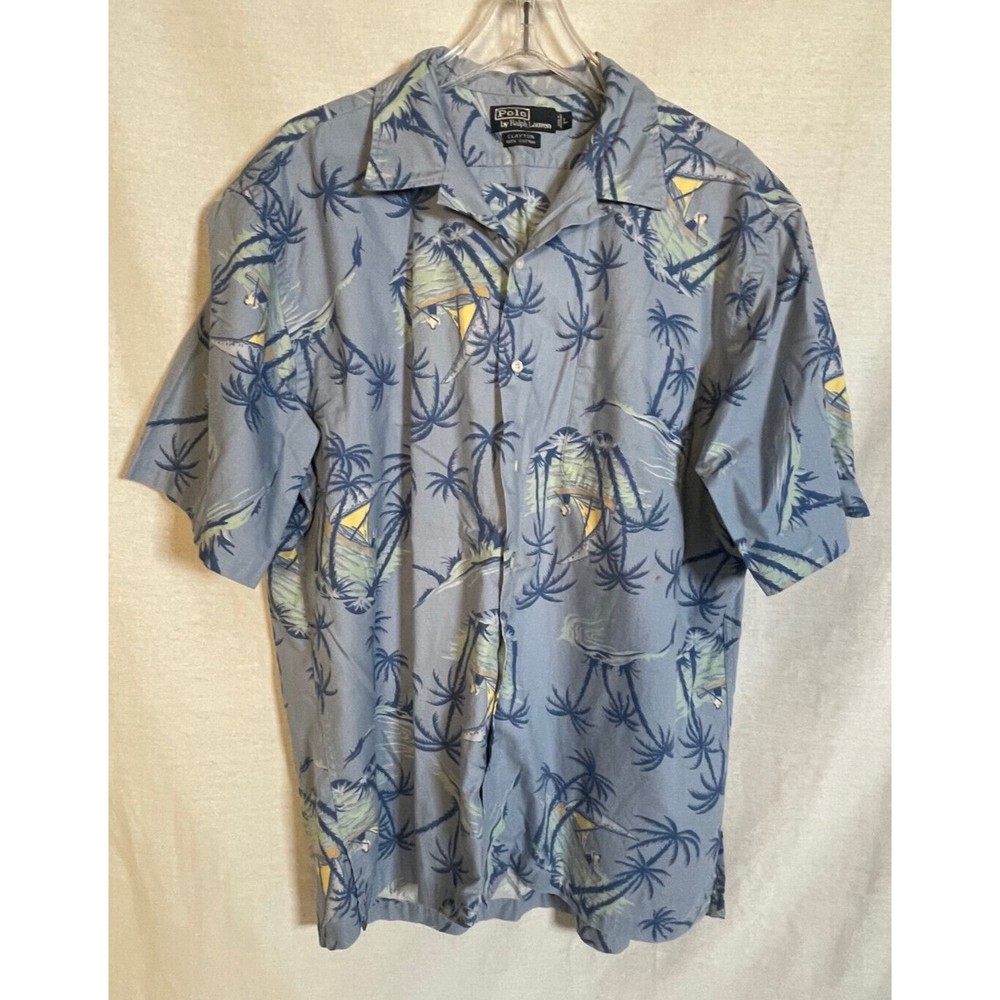 Polo by Ralph Lauren Hawaiian Men's Button Down Shirt Size Large Cotton